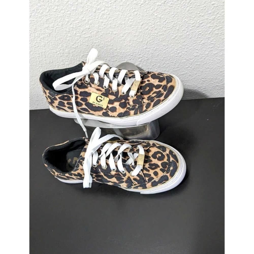 G by Guess Leopard Print Sneakers Womens 5.5M Casual Fashion Lace-Up Shoes - Picture 5 of 10